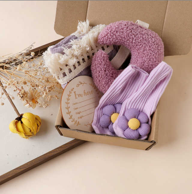Newborn Baby Girl Gift Set Combo – Cute Baby Essentials Kit with Socks, Toy & Accessories