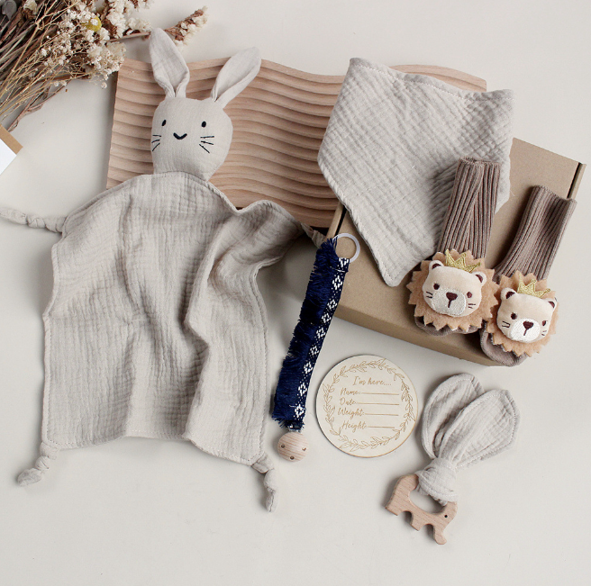 Little Royal Baby Gift Set – Cozy Newborn Essentials with Lion & Bunny Charm