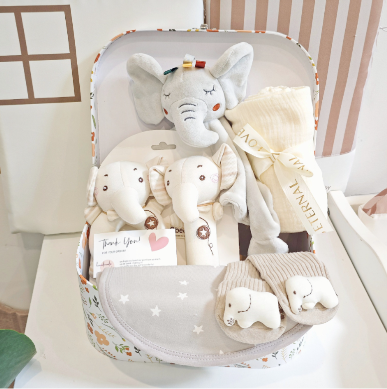 Little Elephant Luxury Gift Set – Complete Newborn Essentials Suitcase Kit